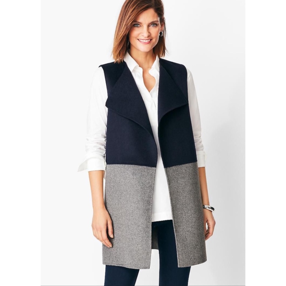 Talbots Colorblock Wool-Blend Vest - Picture 3 of 11
